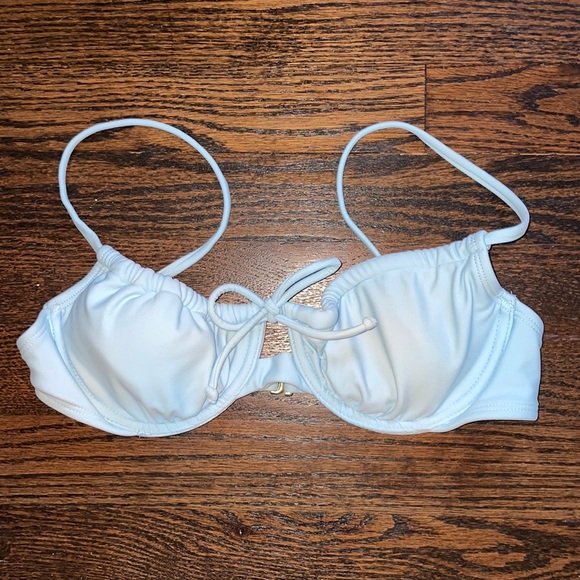 Xhilaration Shirred Underwire Bikini Top- Light Blue M - Picture 2 of 7